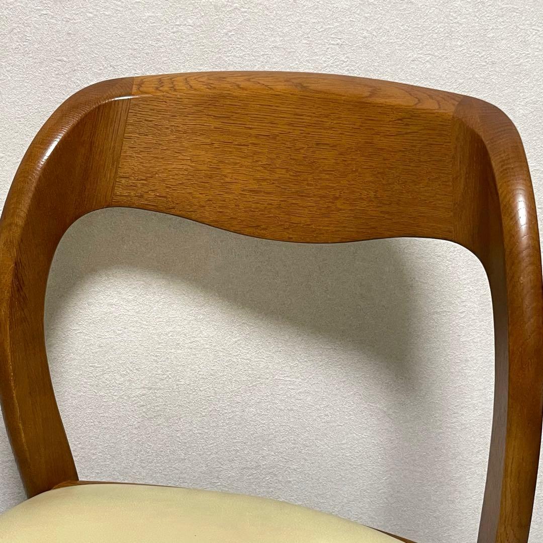 飛騨家具　シラカワムンク　ダイニングチェア　北欧モダン　オーク無垢材 ２脚セット