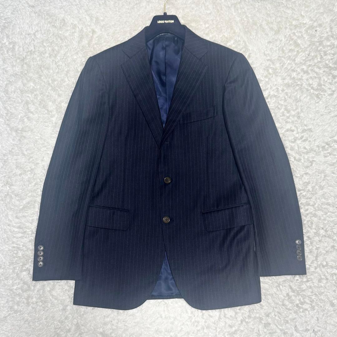 BEAMS F ビームスエフ スーツ セットアップ ストライプ ネイビー 95