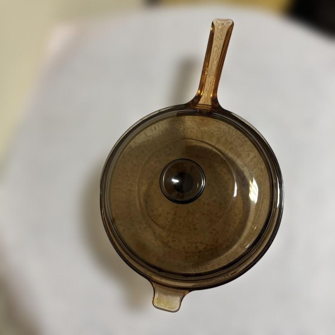 VISION CORNING 耐熱ガラス 片手鍋 アンバー 2.5Lアメリカ製