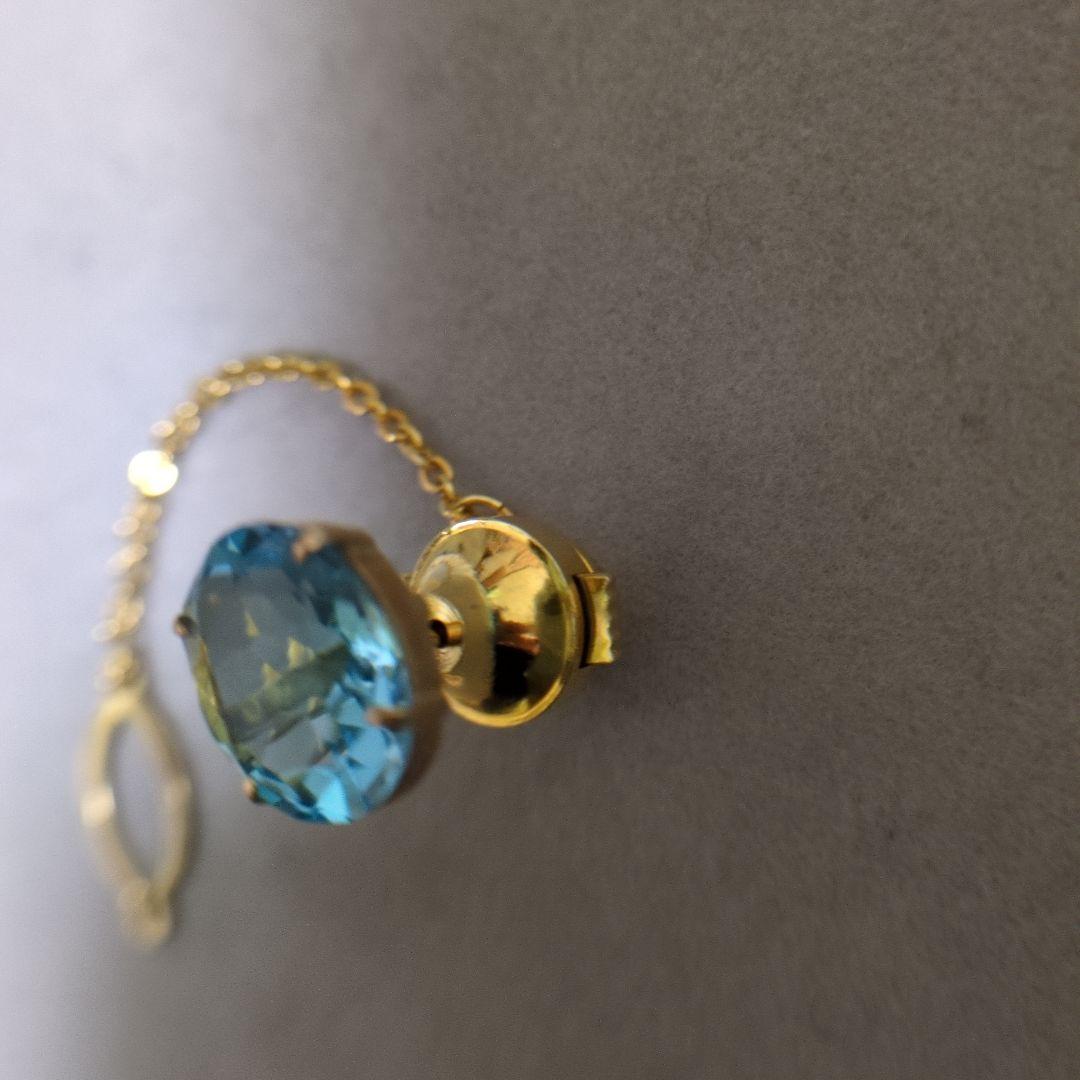 最終価格！K18 ブルートパーズ？　ネクタイピン