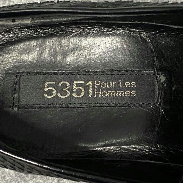 5351 POUL LES HOMMES パイソンレザー ヒール シューズ 3