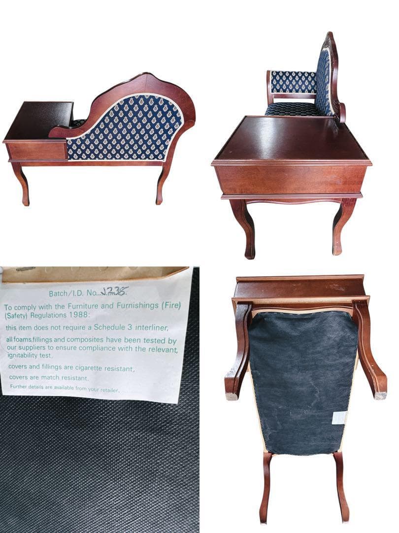 タロッコ テレフォンベンアンティーク風 クラシック 天然木 猫足 猫脚