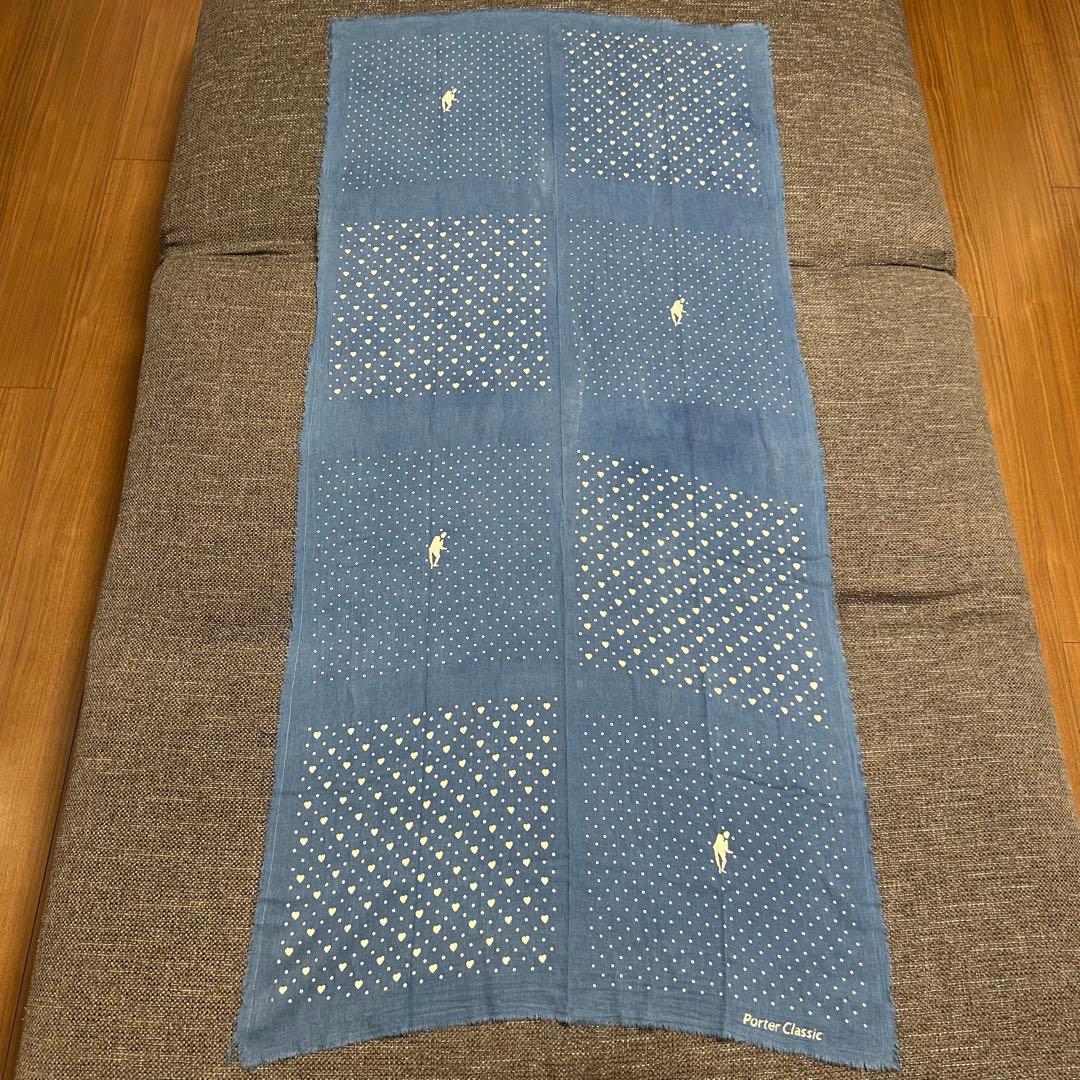 ポータークラシック インディゴ ガーゼストール 手染め