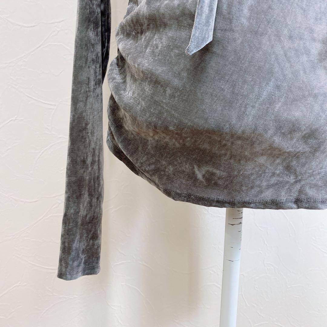 美品 CONSISTER VELOUR TIE TOP ベロアトップス タイ付き