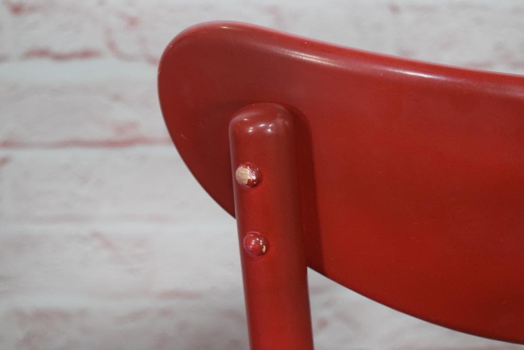 4点　TON/トン バナナチェア PVCクッション付き ダイニングチェア レッド