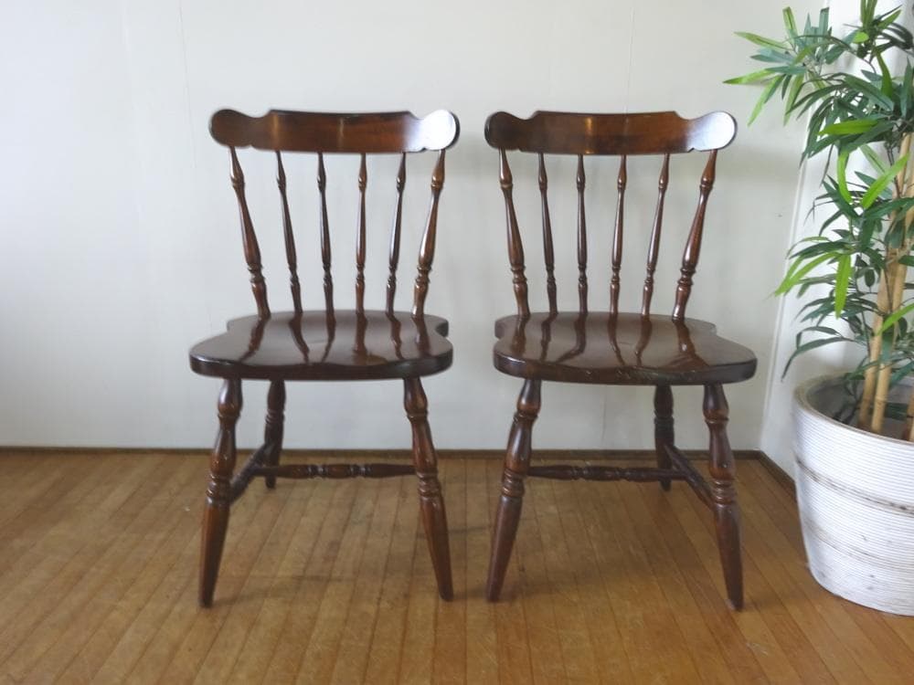 キツツキ　穂高　カントリー　ウィンザーチェア　ダイニングチェア　2脚セット