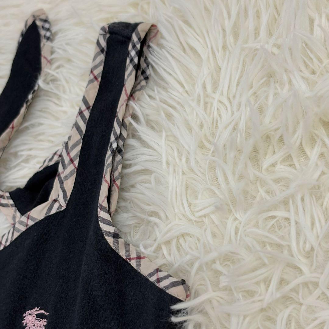 人気　バーバリーブルーレーベル　ノバチェック　リボン　キャミソール　38M 綿