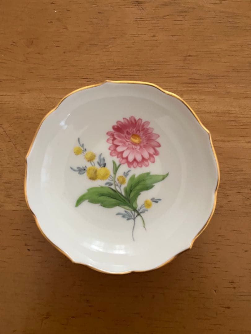 Meissen S360A 花柄　金彩小皿 証明書・箱付き新品未使用品