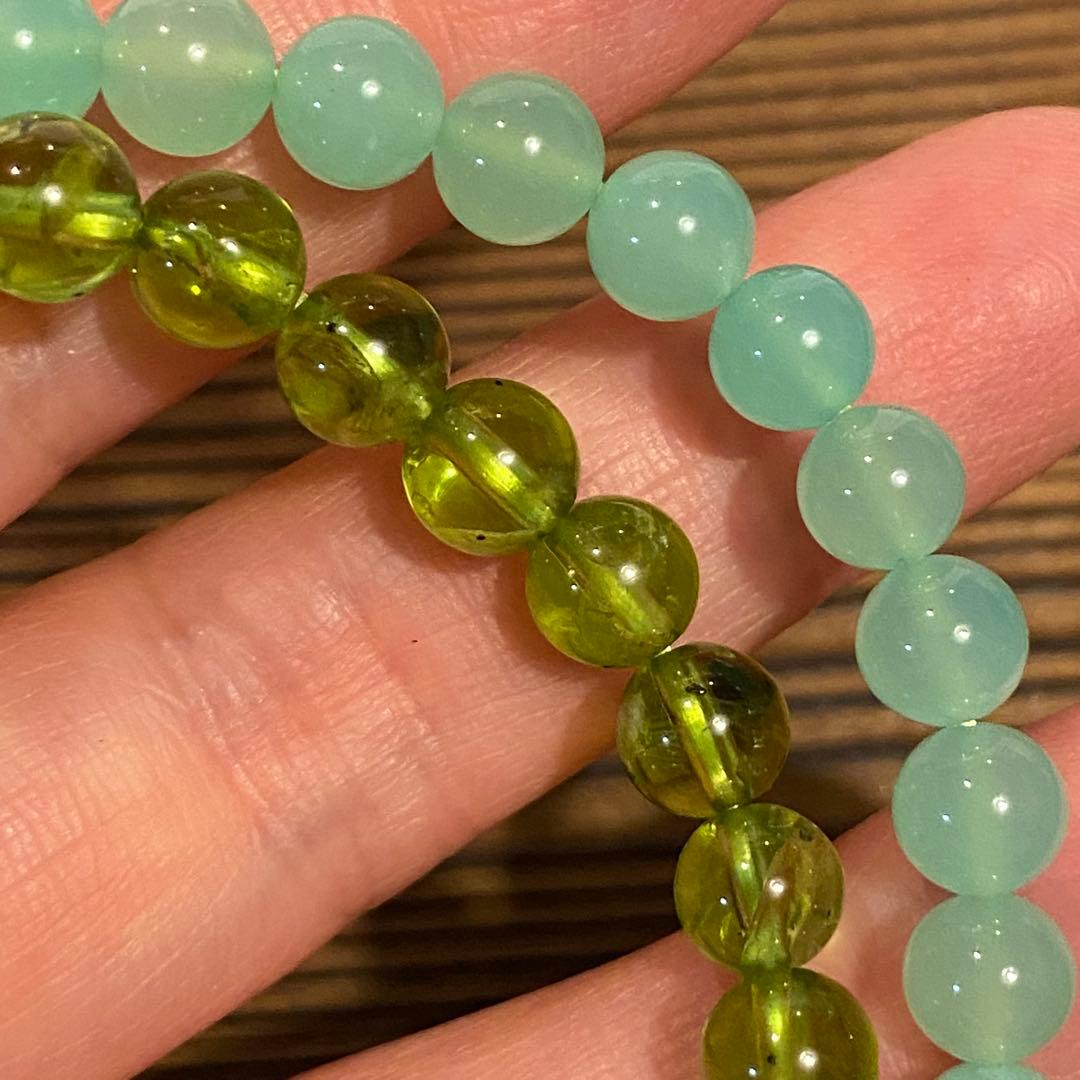 高品質　クリソプレーズ ブレスレット　 天然石 パワーストーン