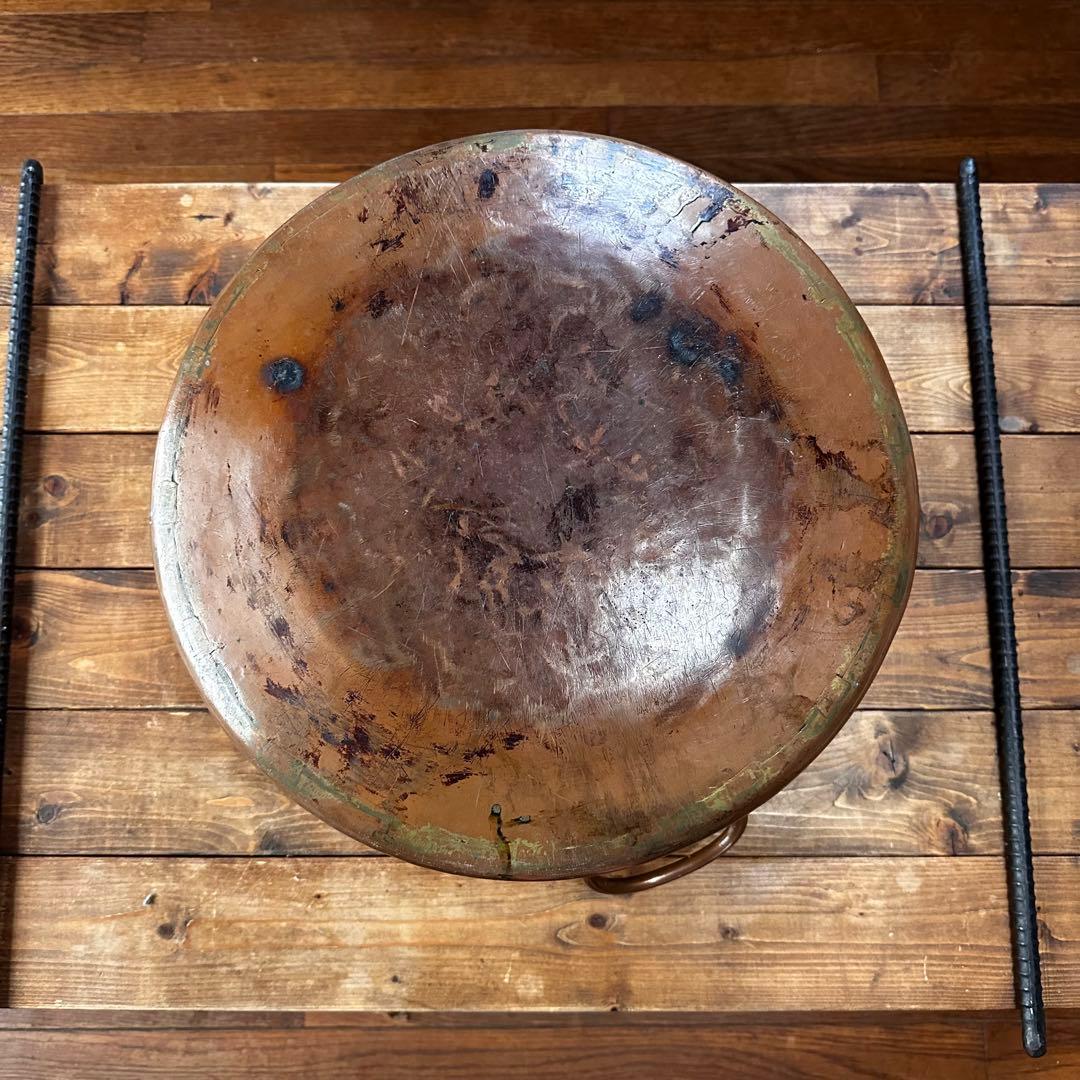 銅鍋　両手鍋　銅製　大型　寸胴鍋　ビンテージ　業務用