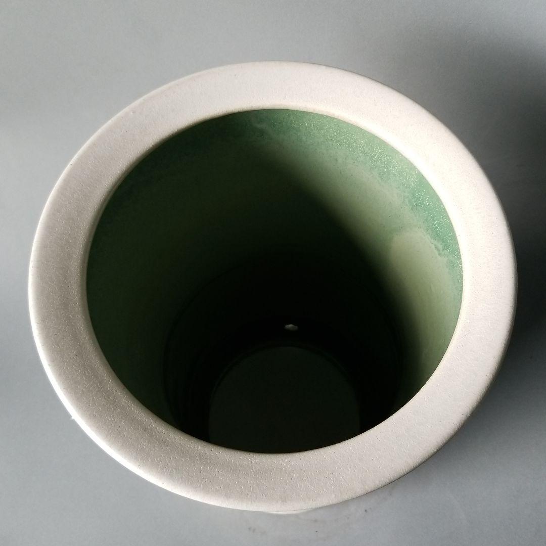 お値下げしました⤵信楽焼傘立て  ラッパ型千段白 高さ４９cm