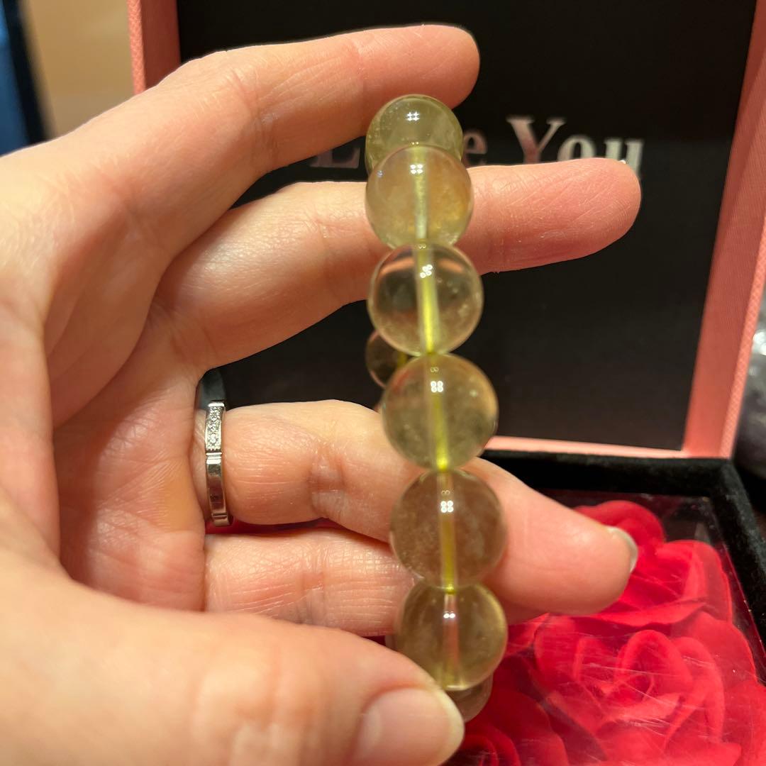 セール！天然石ブレスレット　リビアングラス　高品質　 大玉