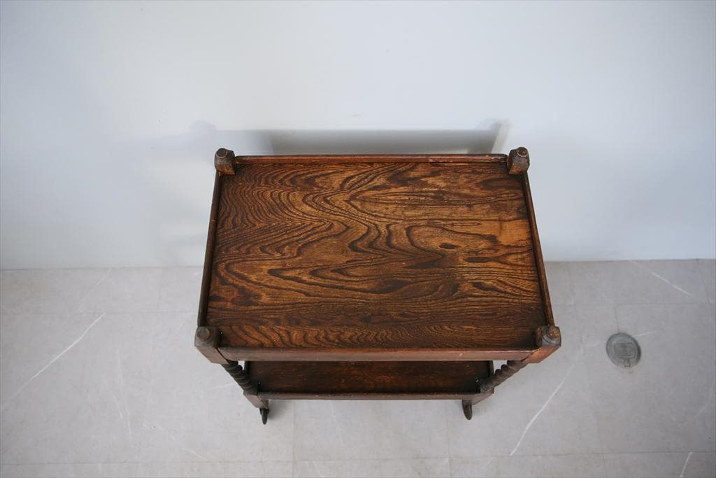 英国アンティーク木製キッチンワゴン/トロリー/サイドテーブル机(89-230)