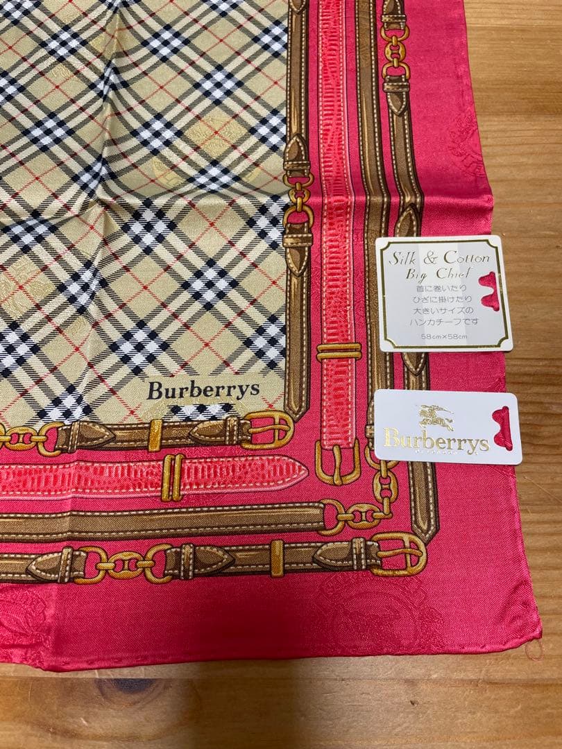 シルク&コットンBurberrys ハンカチ ーフ3枚セット