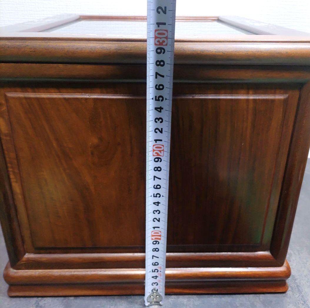 美品　螺鈿細工 ジュエリーケース二段引き出し 唐木 葡萄柄 花梨無垢材