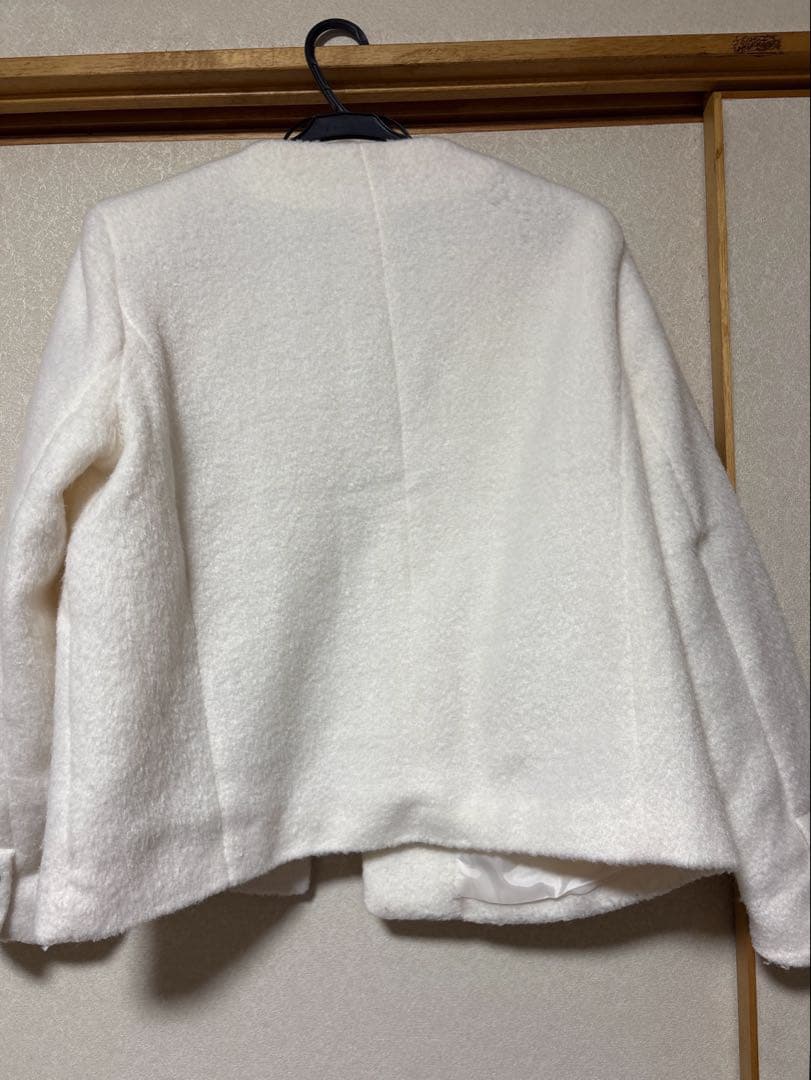 FEKETE ノーカラーウールシャギージャケット XSサイズ