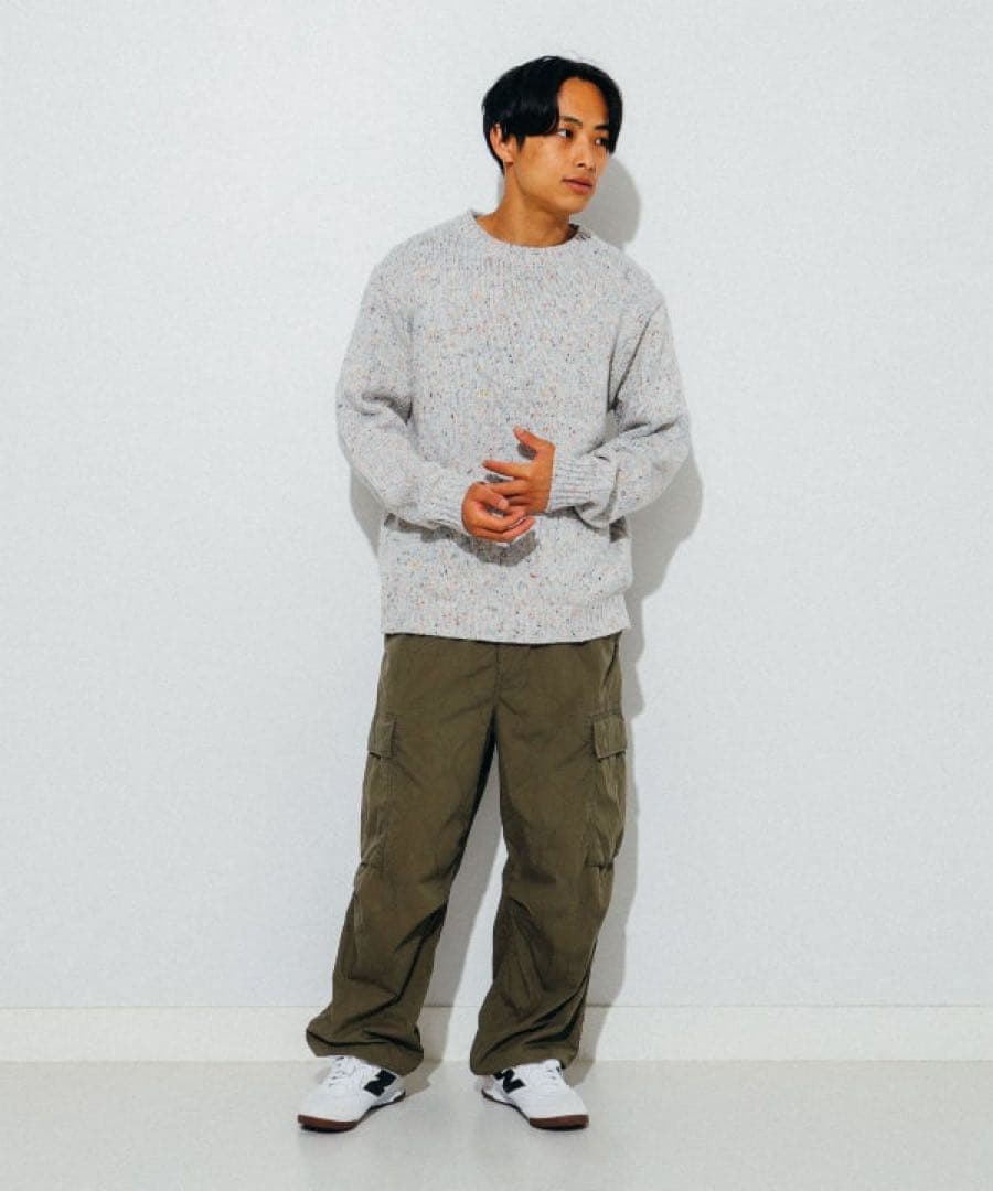 3ゲージ カラーネップ クルーネック ニット 24FW