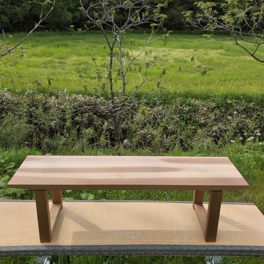 古材リメイク　朴の木ローテーブル　ローベンチ　 PCデスク　無垢の家具