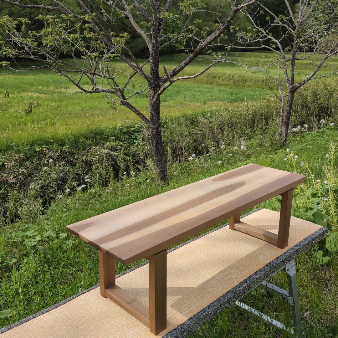 古材リメイク　朴の木ローテーブル　ローベンチ　 PCデスク　無垢の家具