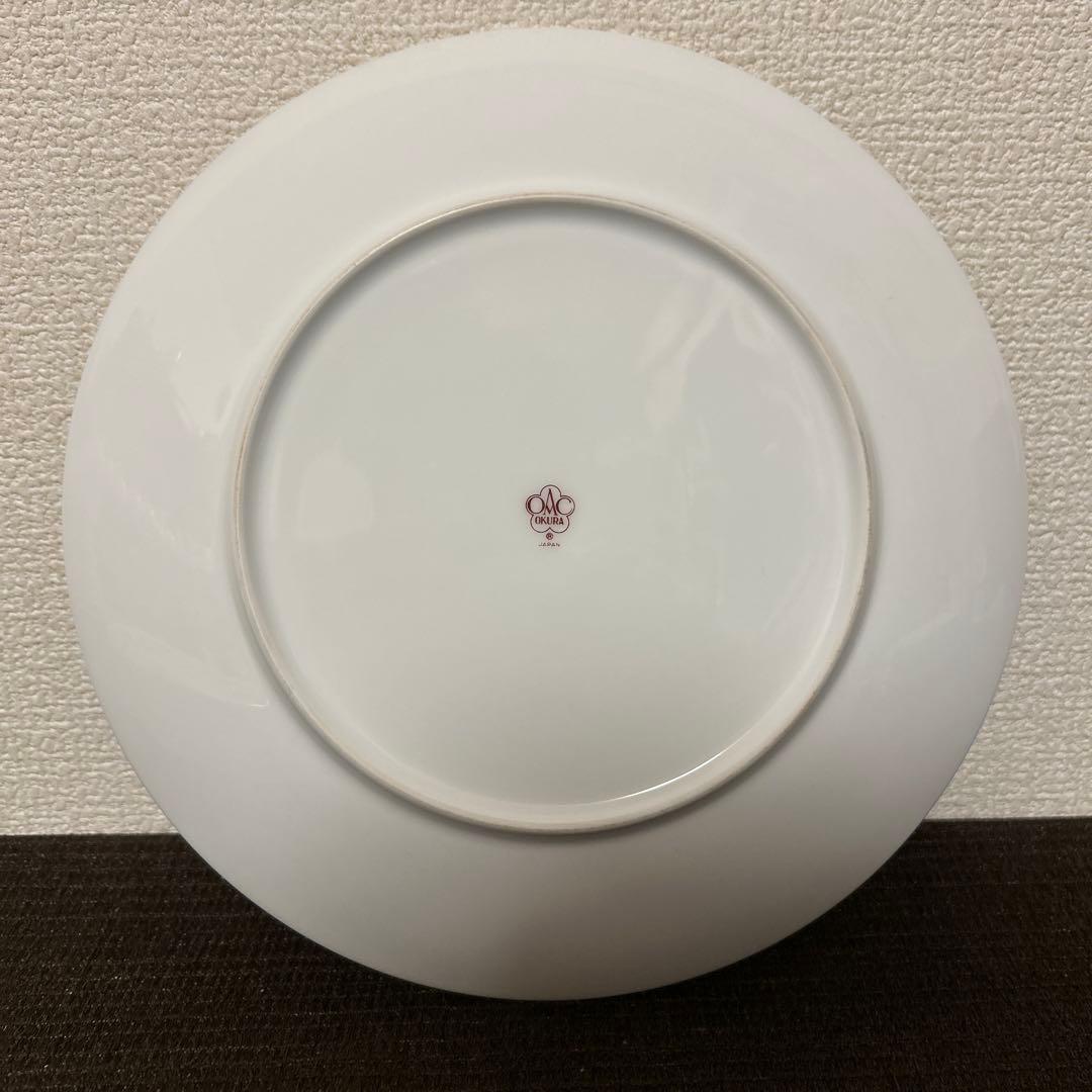 大倉陶園　花柄　金彩　ディナープレート　23cm