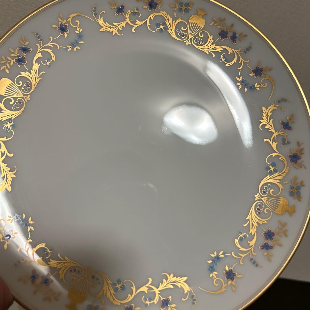 大倉陶園　花柄　金彩　ディナープレート　23cm