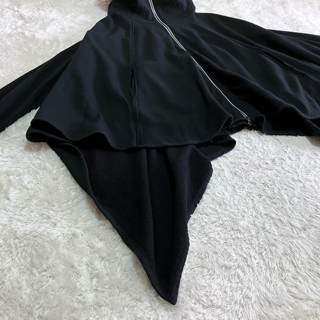 美品 ha | za | ma ハザマ なびくパーカー ブラック ポンチョ