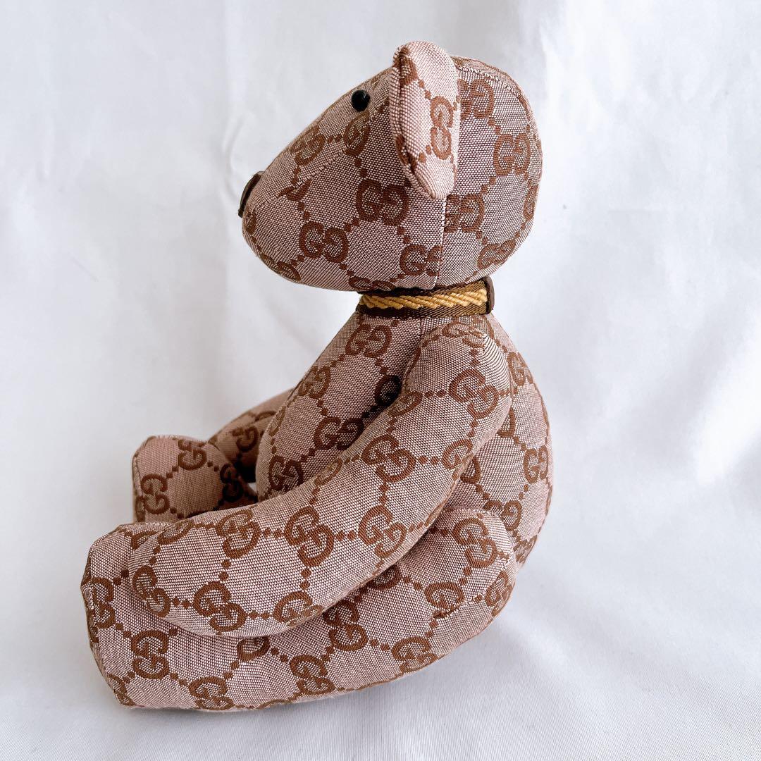 美品 レア GUCCI グッチ GGキャンバス テディベア ぬいぐるみ クマ 熊