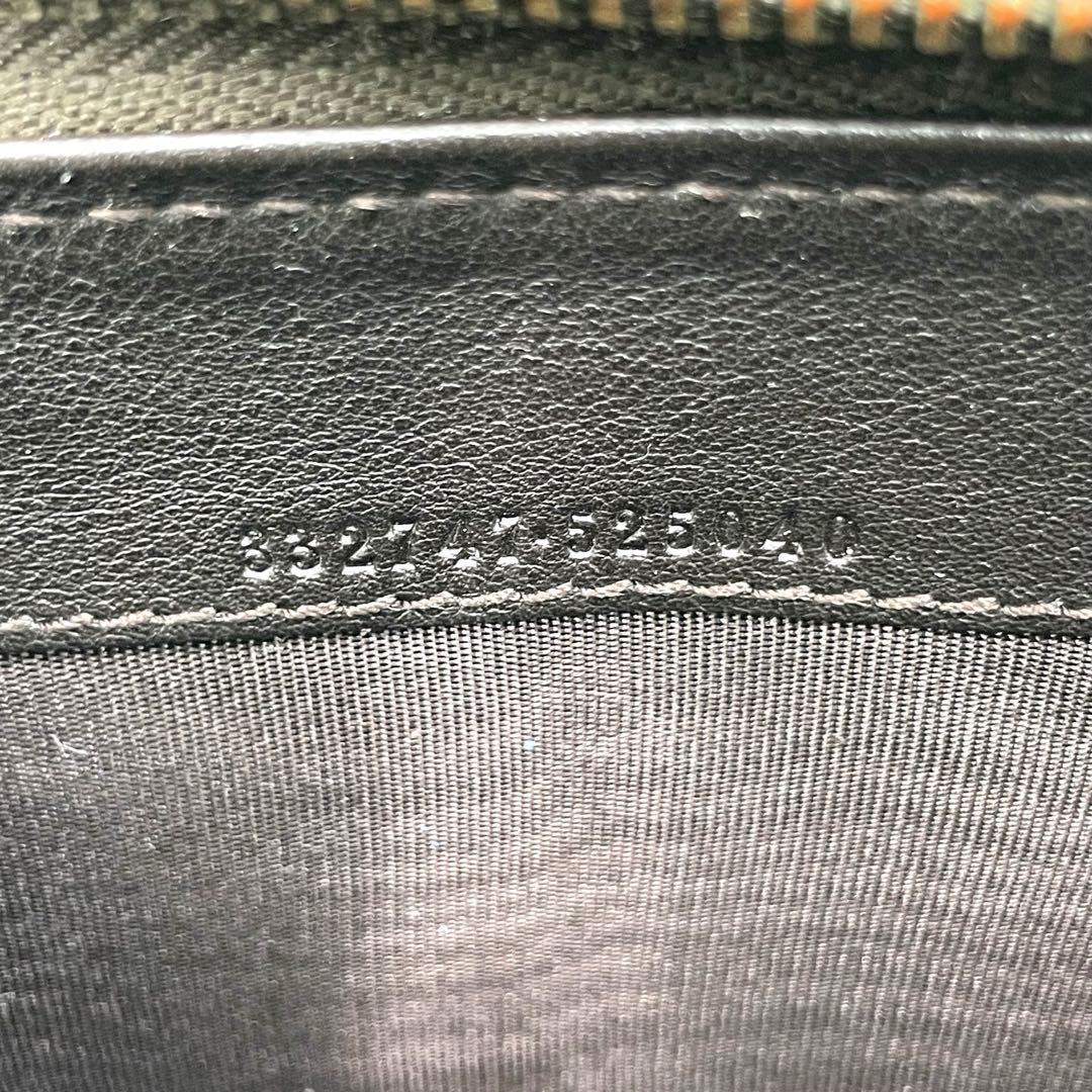 美品　グッチ GUCCI 長財布　L字ファスナー　シマ　ダークブラウン GG