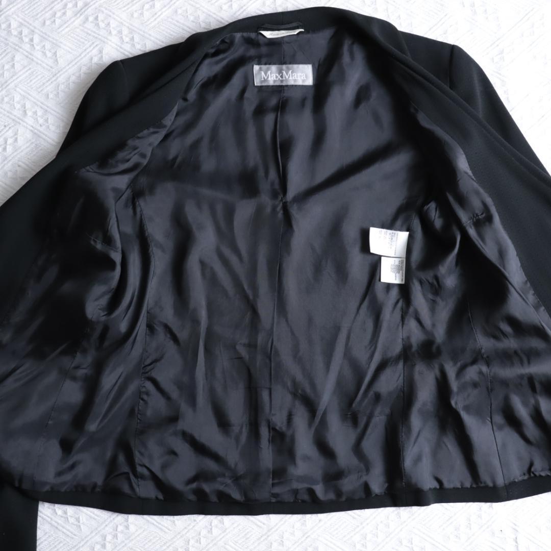 刺繍ストライプ マックスマーラ　MaxMara　テーラードジャケット　銀タグ