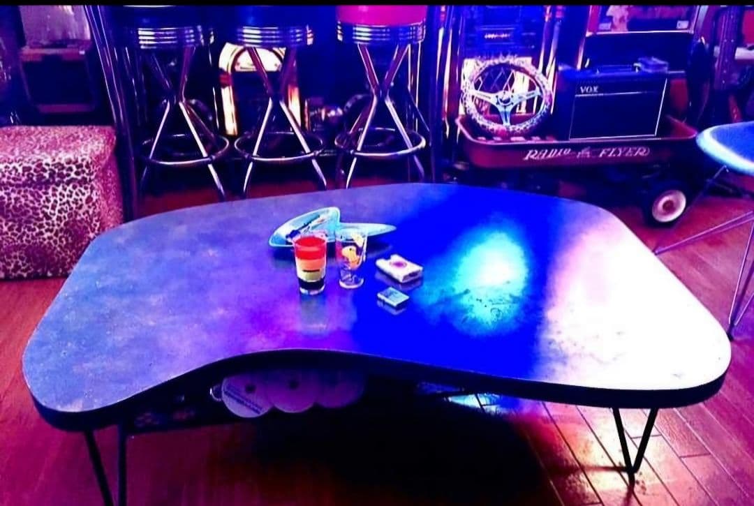 50s レトロテーブル アトミック 流線形