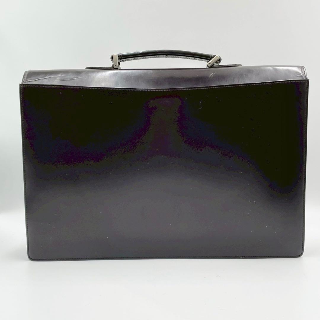 良品　ボス　ビジネスバッグ　レザー　鍵金具　通勤　保存袋付　ブラック