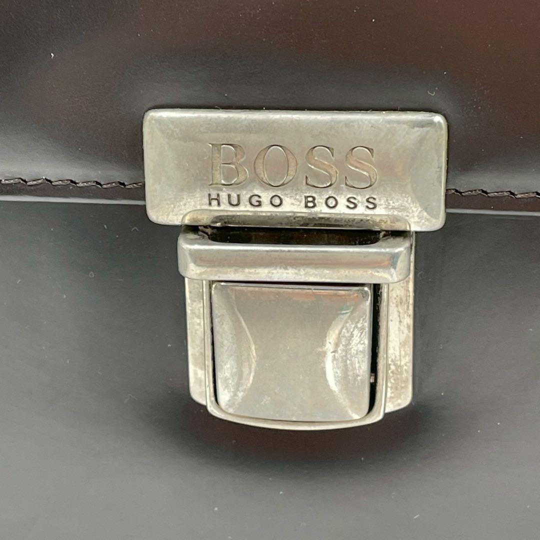 良品　ボス　ビジネスバッグ　レザー　鍵金具　通勤　保存袋付　ブラック