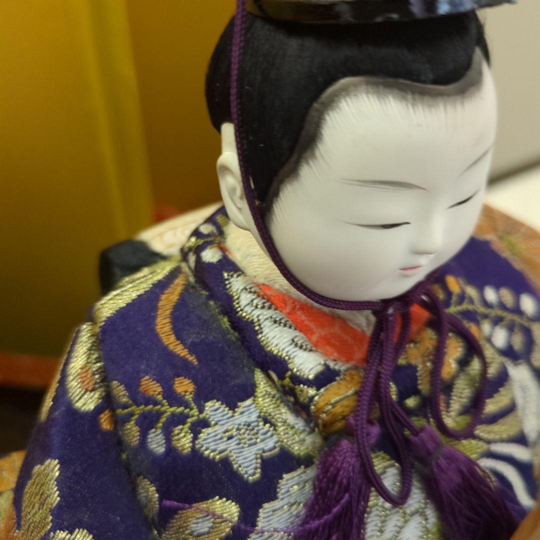 レトロ　木目込み　雛人形 金屏風付き ひな祭り　台付き　お雛様