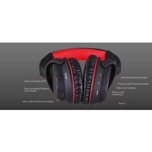 ヘッドホン AUSDOMワイヤレス anc7 ブラック レッド
