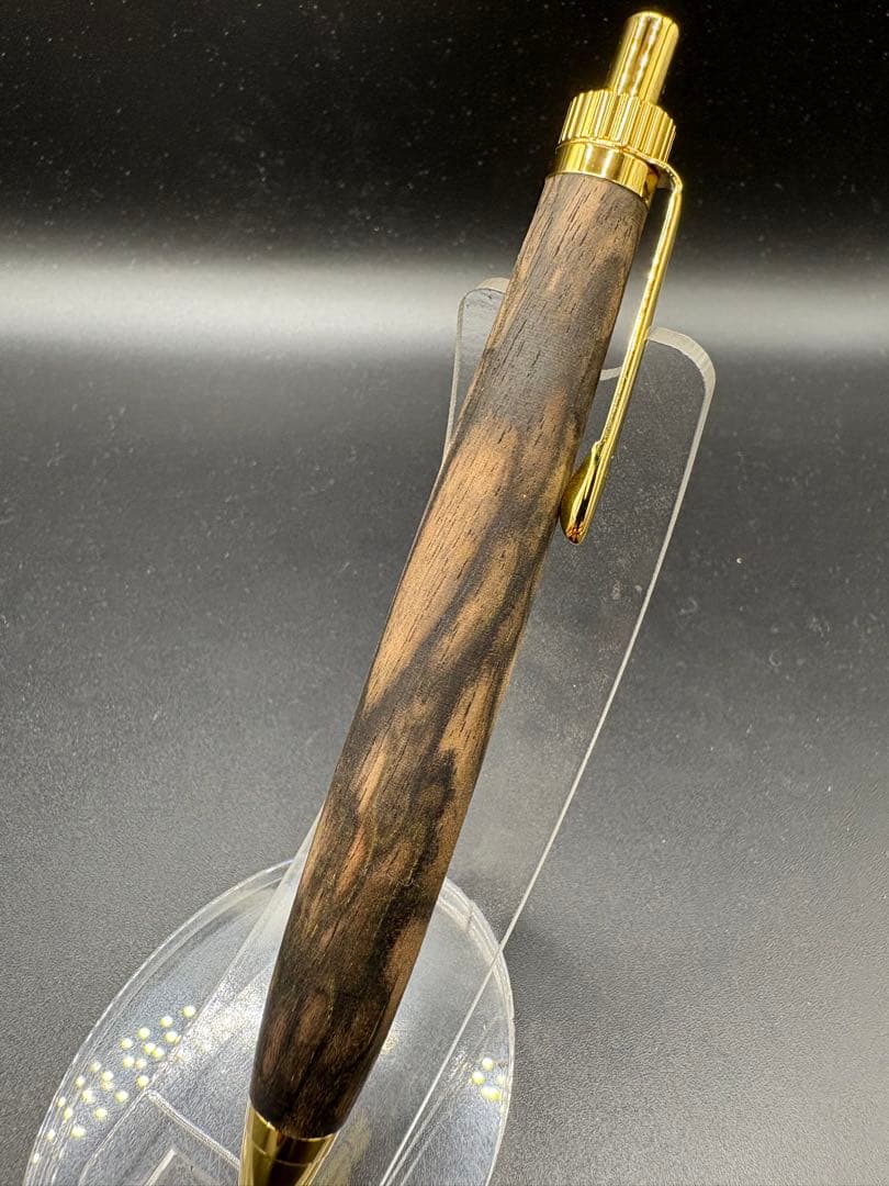 485 たっくる　超極上　黒柿　孔雀杢　木軸シャーペン　ボールペン