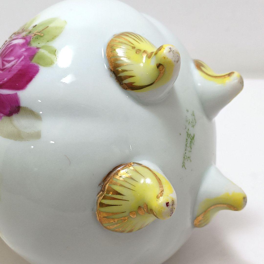 Y3036-1 オールドニッポン ハンドペイント 花絵 花瓶　　L