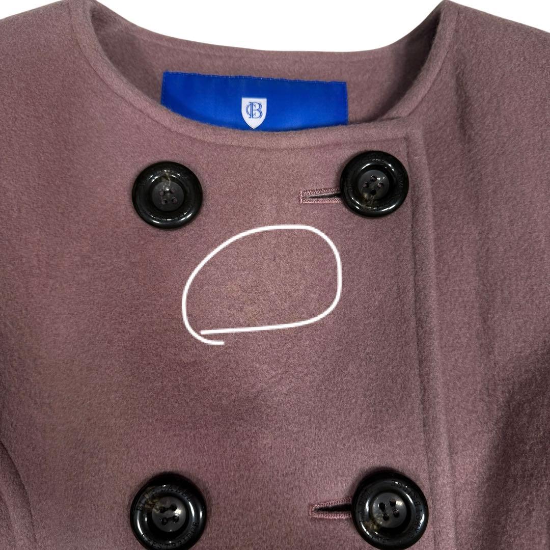 ブルーレーベル プリンセスライン メガチェック ウールメルトン ロングコート