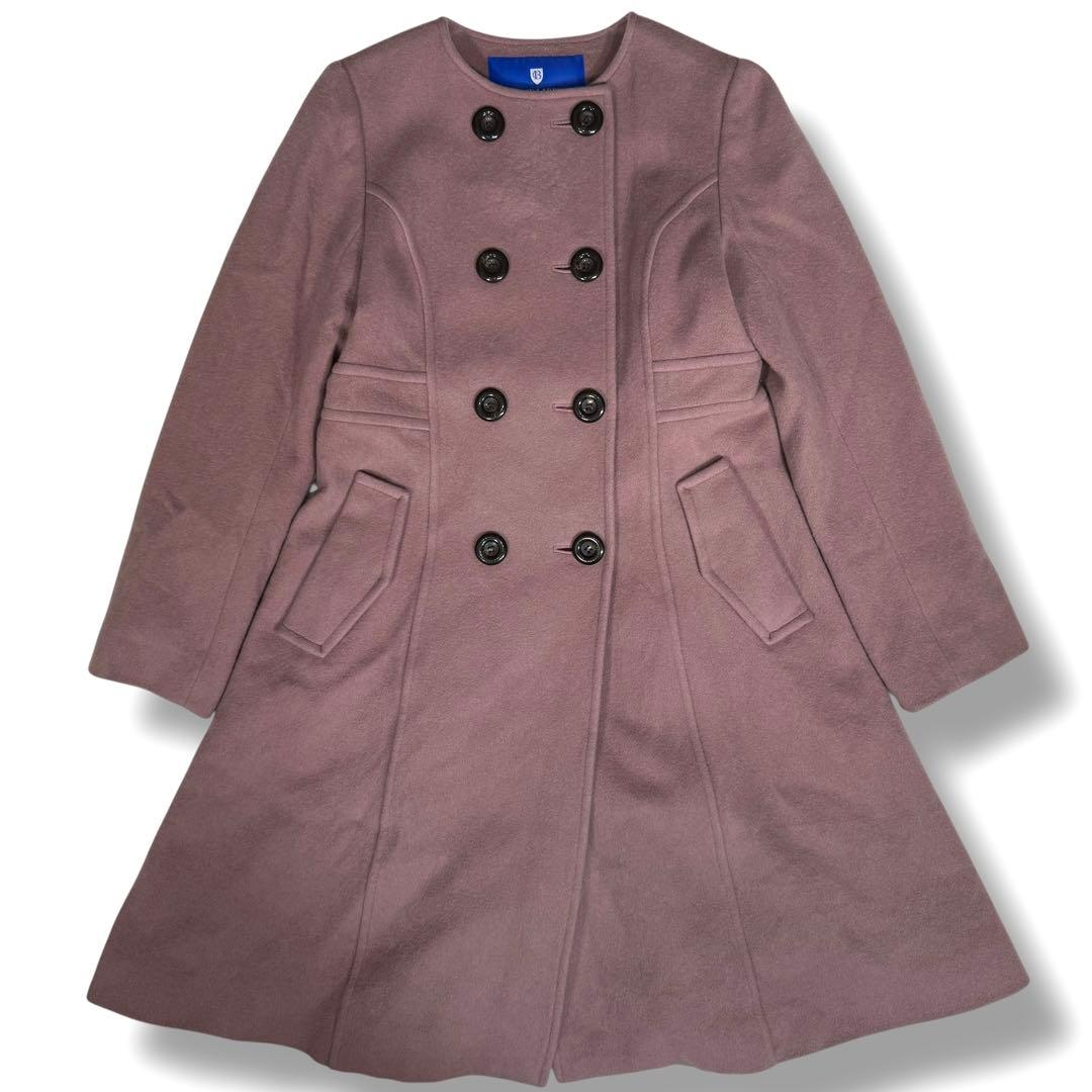 ブルーレーベル プリンセスライン メガチェック ウールメルトン ロングコート