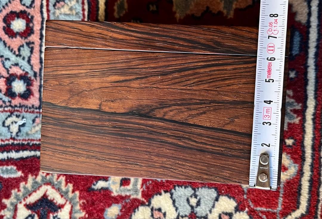 ヴィンテージ、デンマーク製/ブラジリアンローズウッドトランプケース/銀彫刻