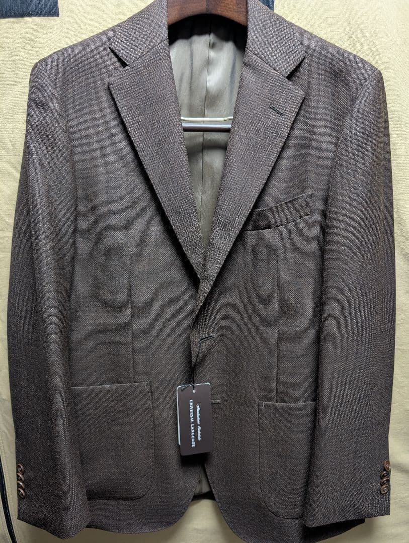 H*N様 ブラウン シングル ビジネス　ジャケットCANONICO／ウールメッシ