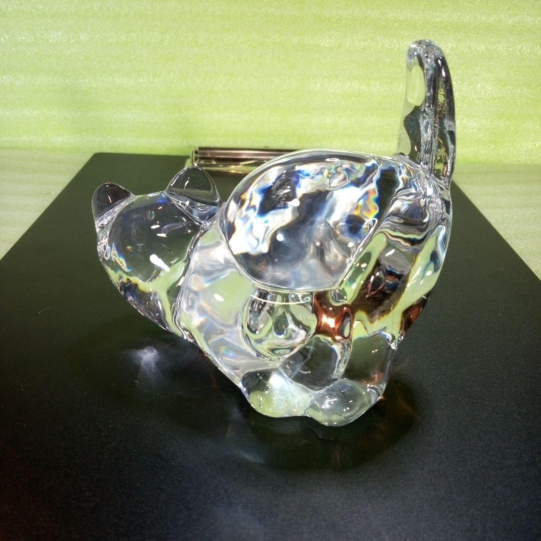 Hadeland　ハーデランド　猫の置物　クリスタルガラス？　※小傷多数有り