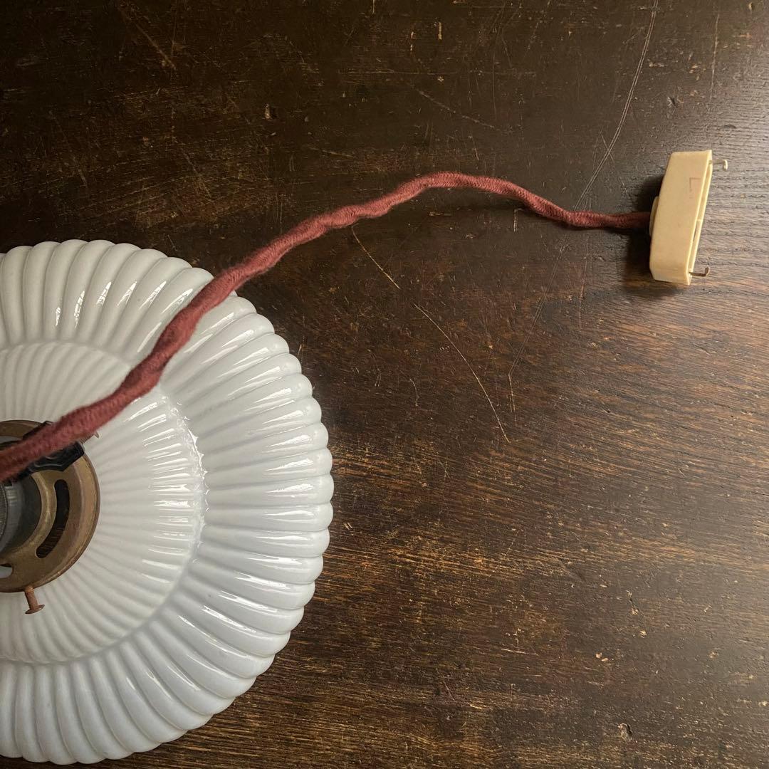 大正浪漫　電笠　乳白ガラス　アンティーク　天井照明