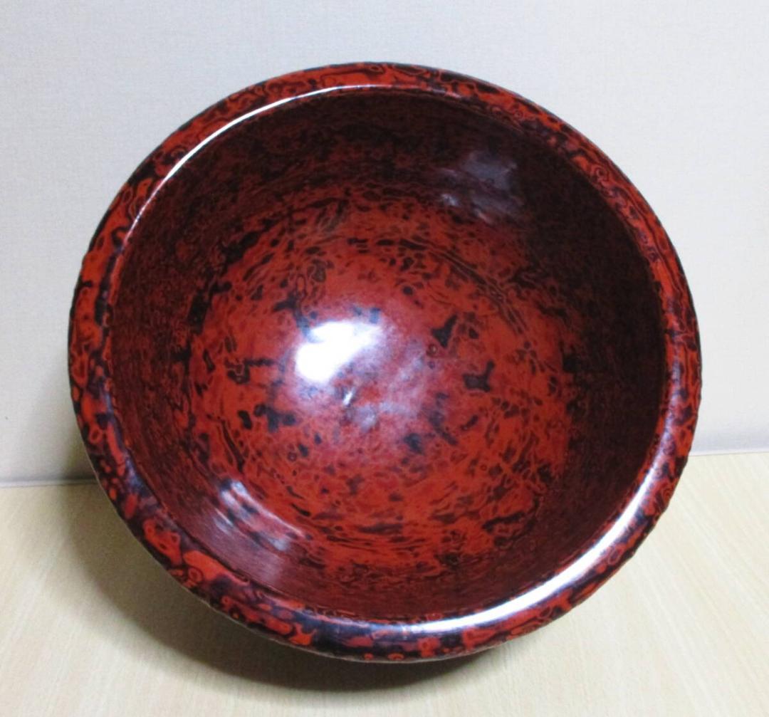 会津塗　乾漆鉢と乾漆皿　木製漆器　菓子鉢　台皿　茶道具　桐箱付