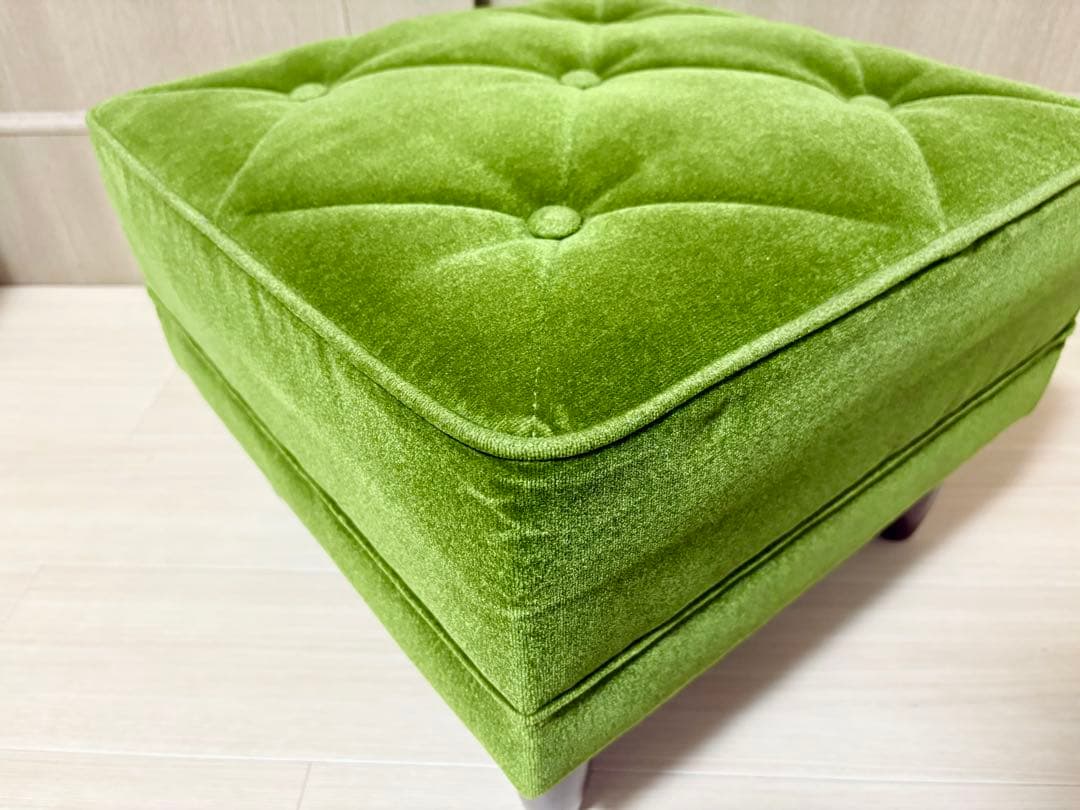 カリモク60　オットマン　モケットグリーン