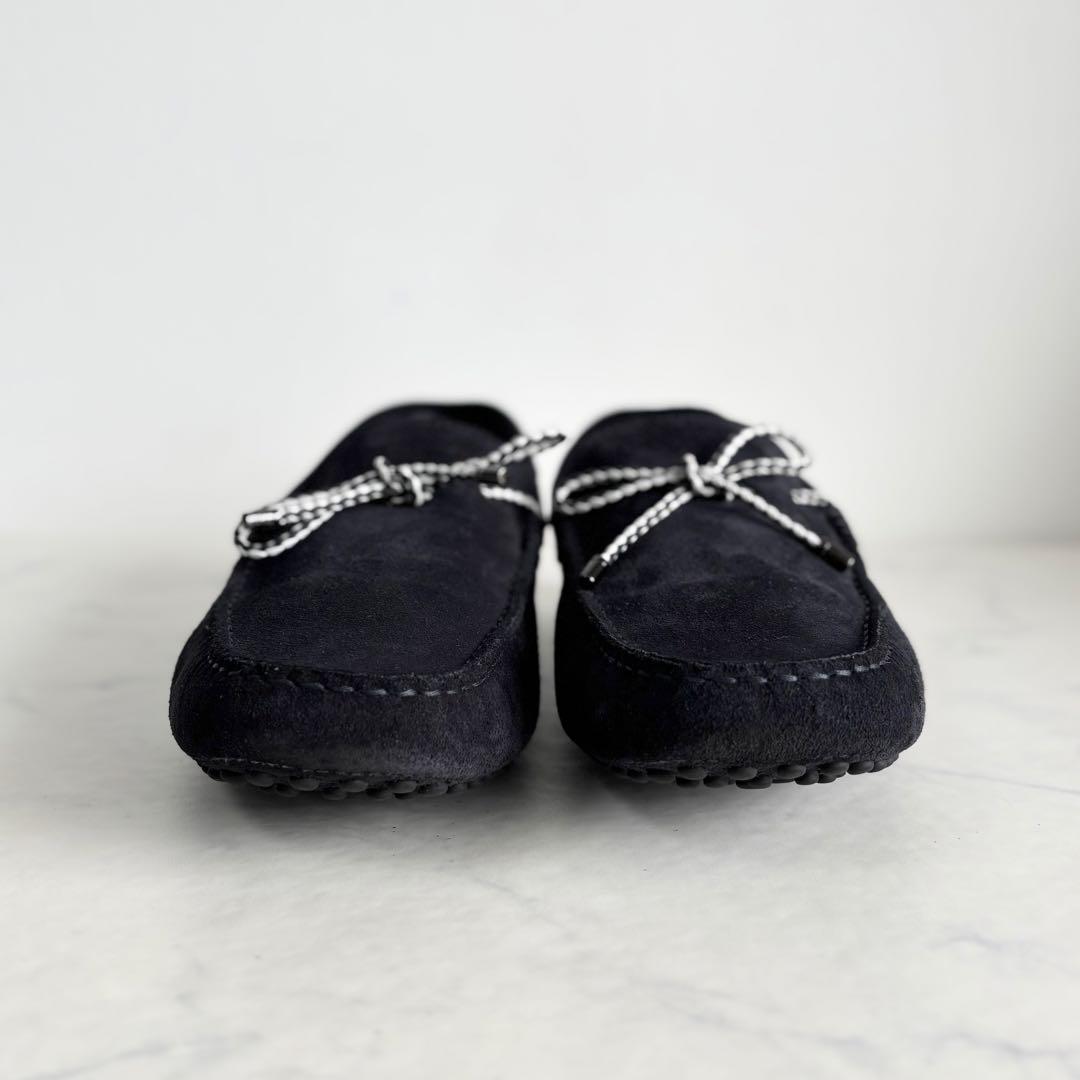 美品 トッズ 7.5 ゴンミーニ ドライビングシューズ スエード ネイビー