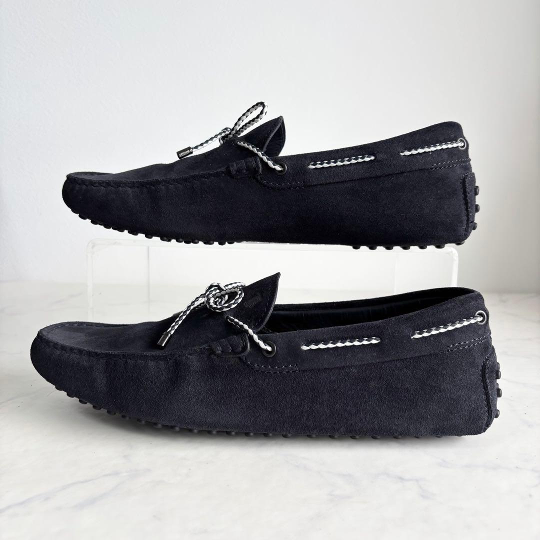 美品 トッズ 7.5 ゴンミーニ ドライビングシューズ スエード ネイビー