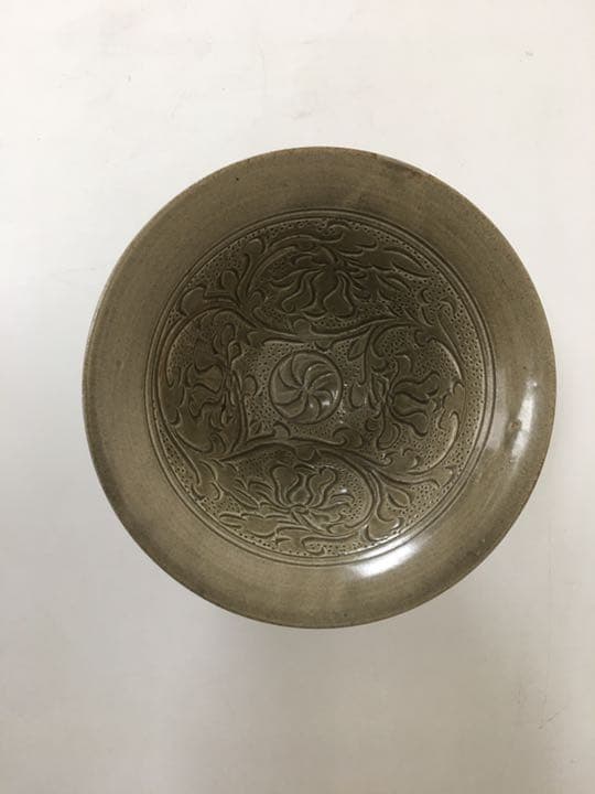 断捨離半特別割引　中国宋時代　耀州窯　青磁花紋鎬鉢　名品