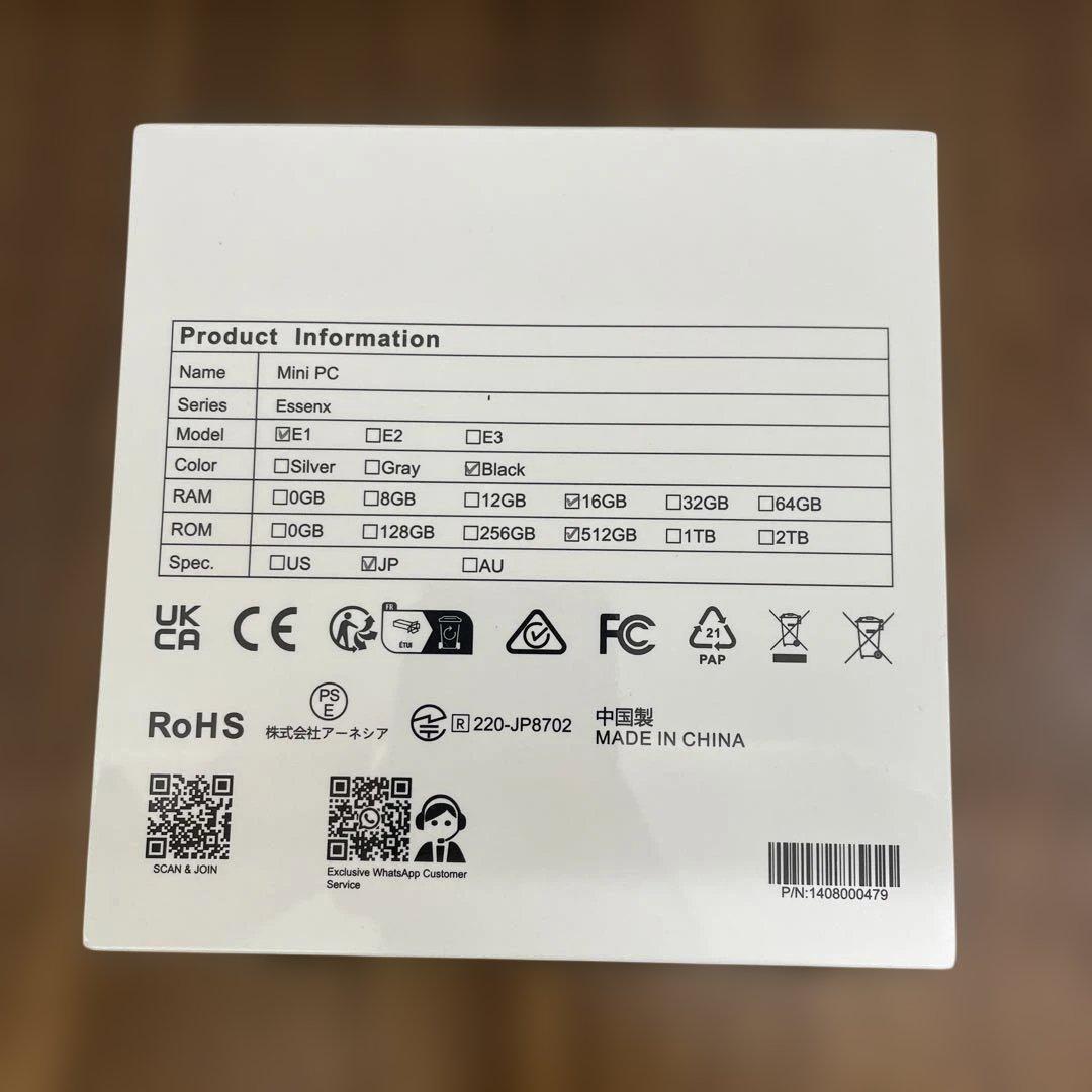 11376 新品未開封　NiPoGi ミニPC E1 16GB 512GB