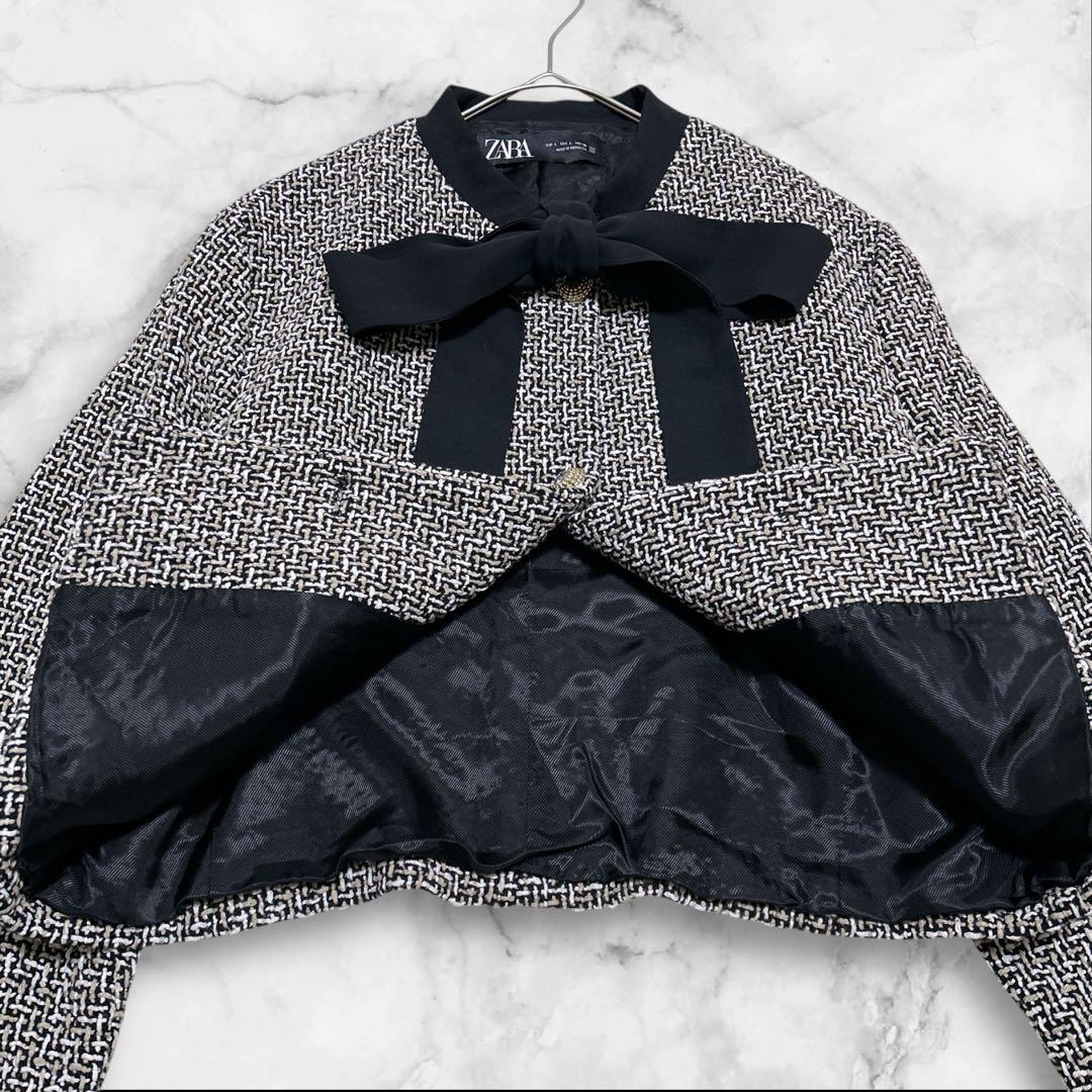 ✨Roooi♡ ✨ZARA リボンディテール テクスチャージャケット