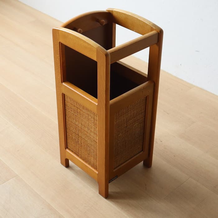 カリモク 傘立て レトロ ヴィンテージ ラック ラタン